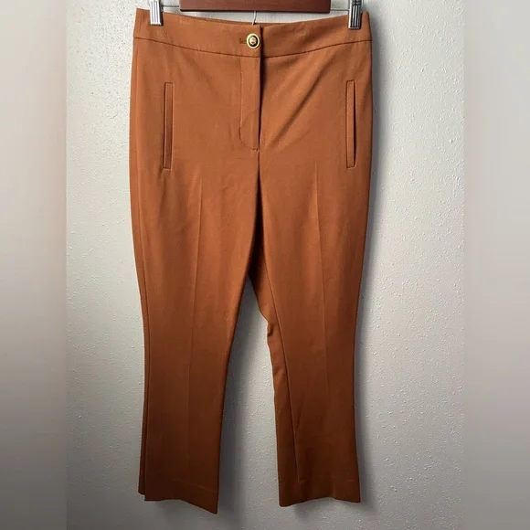 New VERONICA BEARD Arte Slit Flare Pants in Dark Ochre Size 4 - Picture 2 of 14